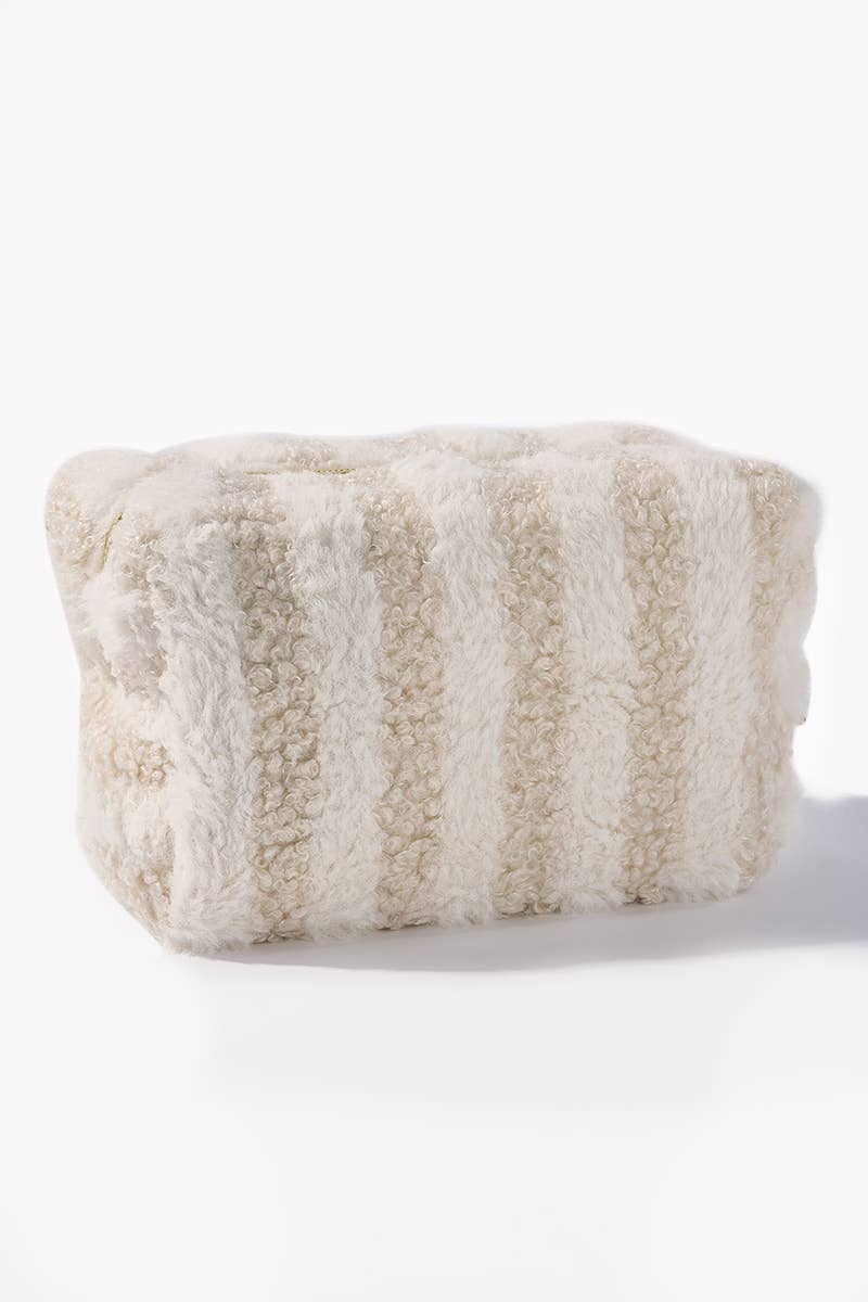 Trousse à maquillage Teddy rectangulaire à rayures