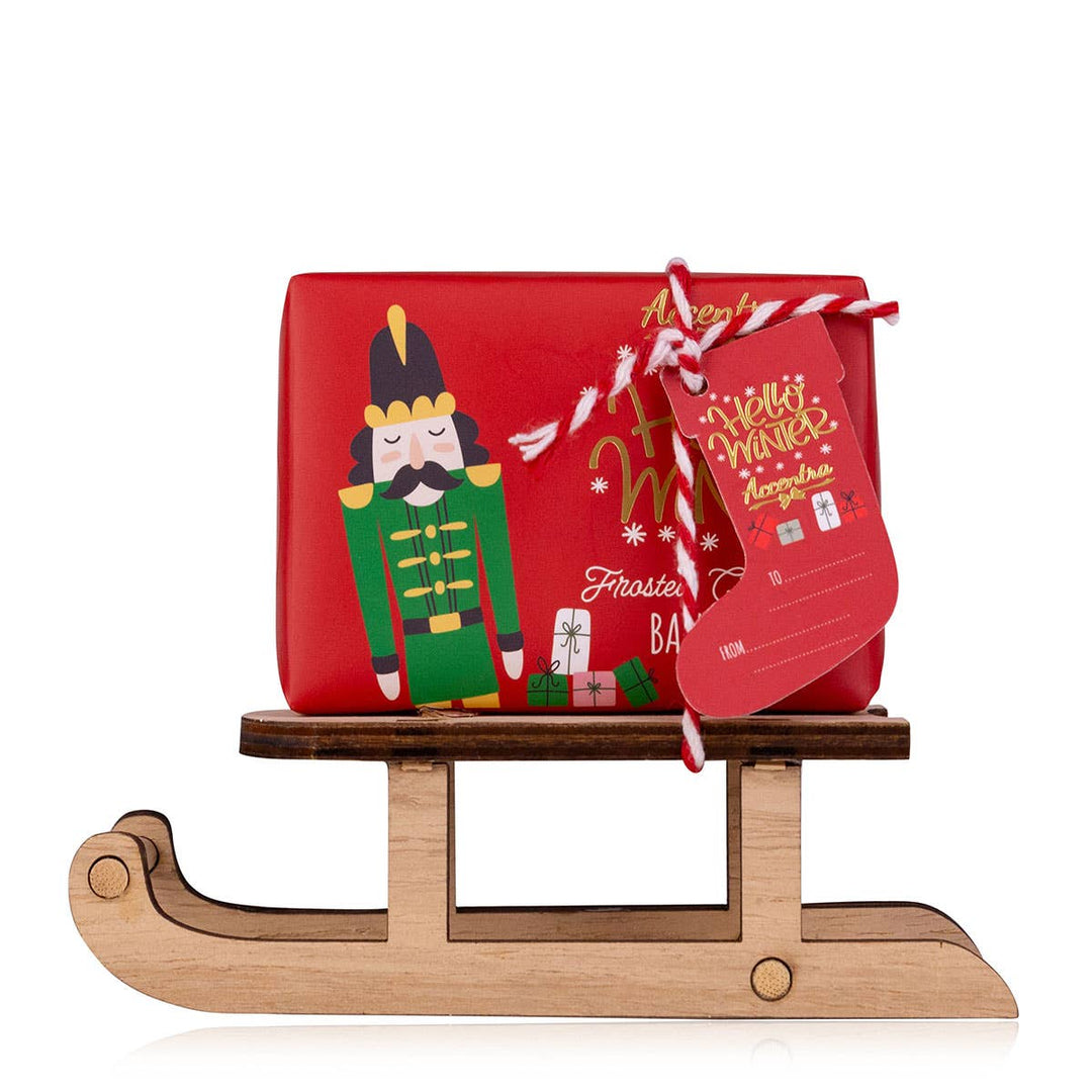 HELLO WINTER Soap on wooden sled
